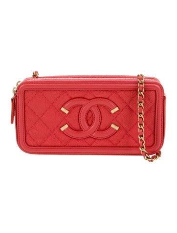 Chanel Crossbody Bags Filigree Clutch w/ Chain