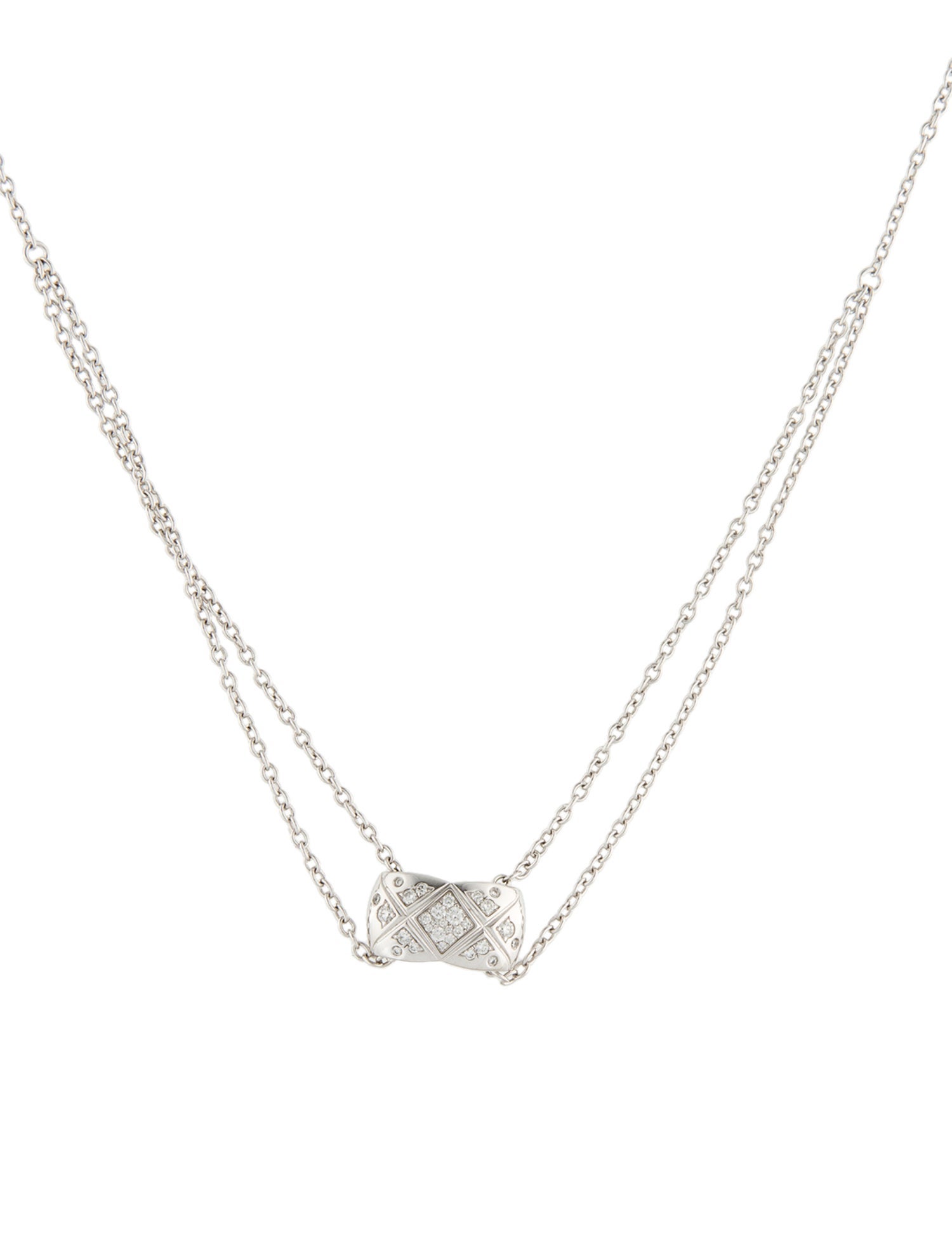 Chanel 18K Diamond Coco Crush Pendant Necklace
