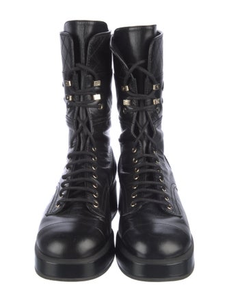 Chanel 2022 Interlocking CC Logo Combat Boots
