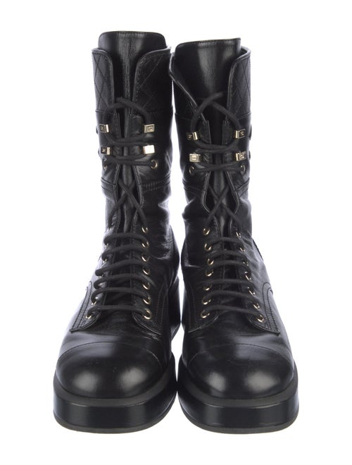 Chanel 2022 Interlocking CC Logo Combat Boots