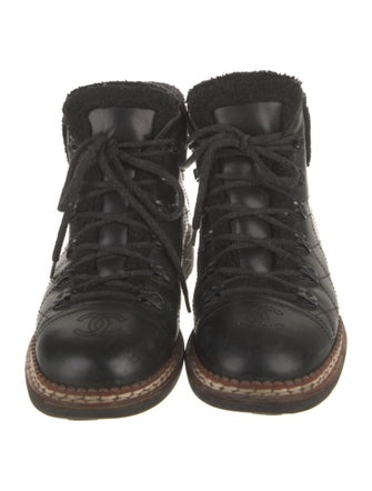 Chanel Leather Lace-Up Boots