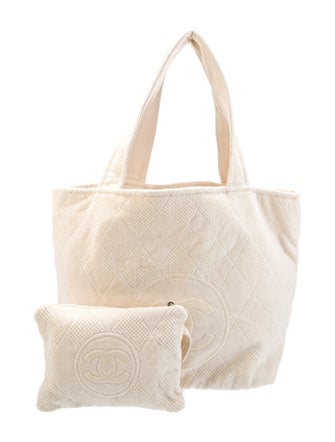 Chanel Terry Cloth CC Beach Tote w/ Pouch
