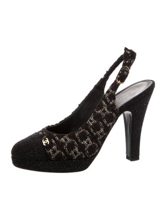 Chanel 2011 Interlocking CC Logo Slingback Pumps
