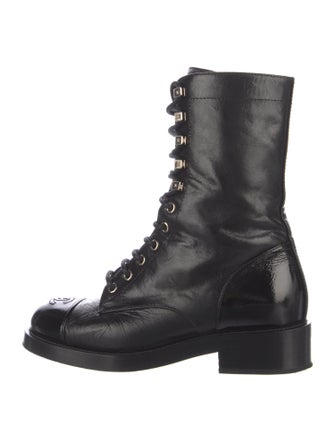 Chanel 2021 Interlocking CC Logo Combat Boots