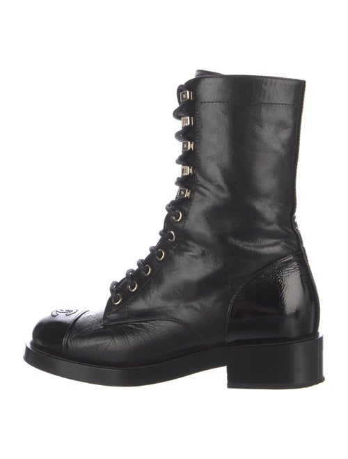 Chanel 2021 Interlocking CC Logo Combat Boots