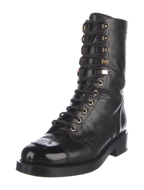 Chanel 2021 Interlocking CC Logo Combat Boots