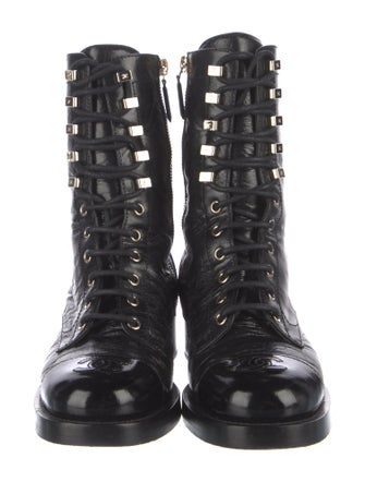 Chanel 2021 Interlocking CC Logo Combat Boots