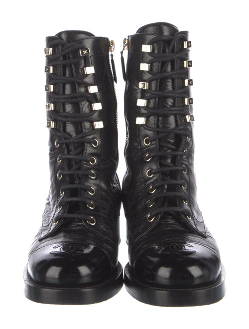 Chanel 2021 Interlocking CC Logo Combat Boots