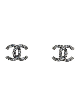 Chanel Strass CC Stud Earrings