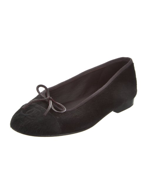 Chanel Interlocking CC Logo Ponyhair Ballet Flats