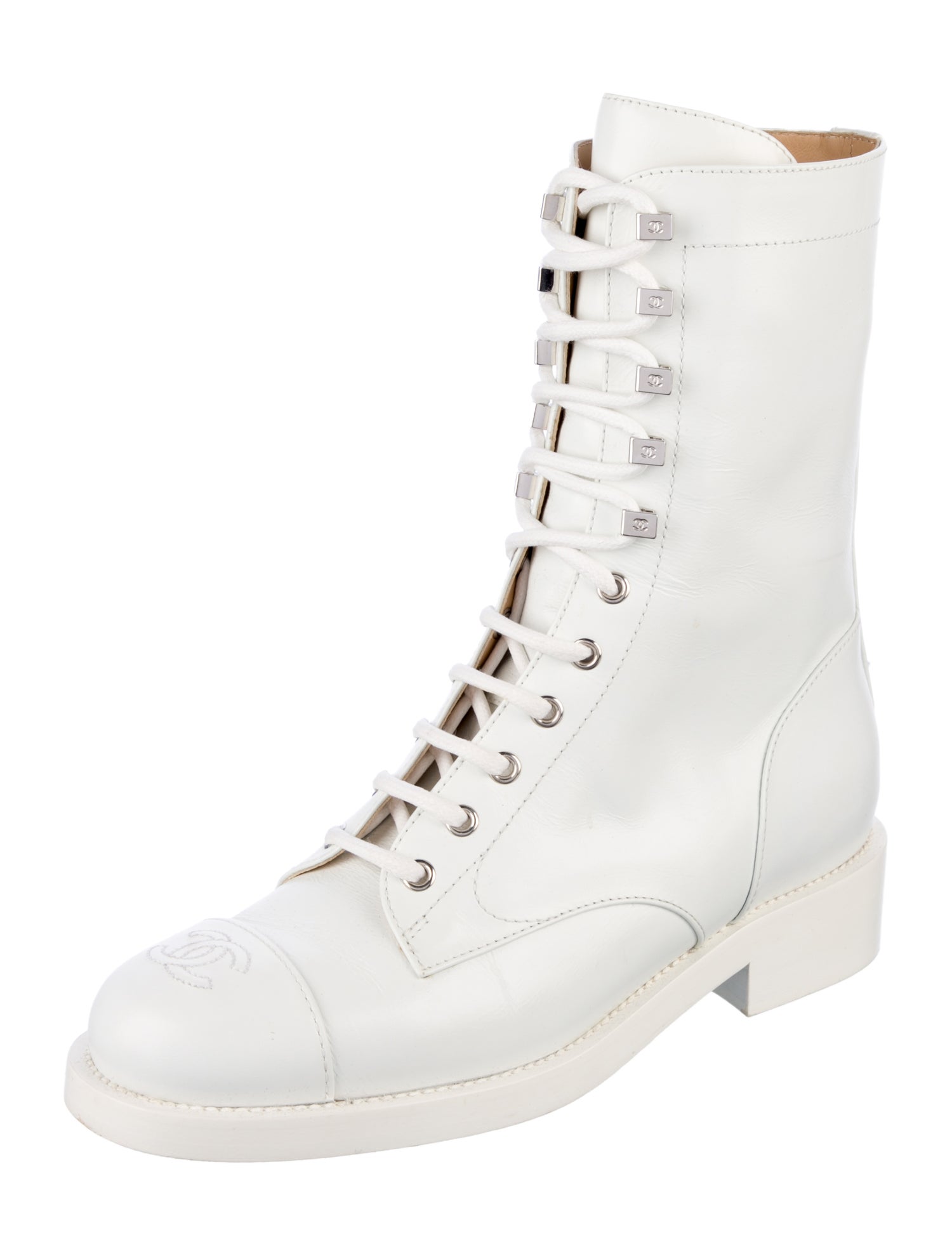 Chanel 2019 Interlocking CC Logo Combat Boots