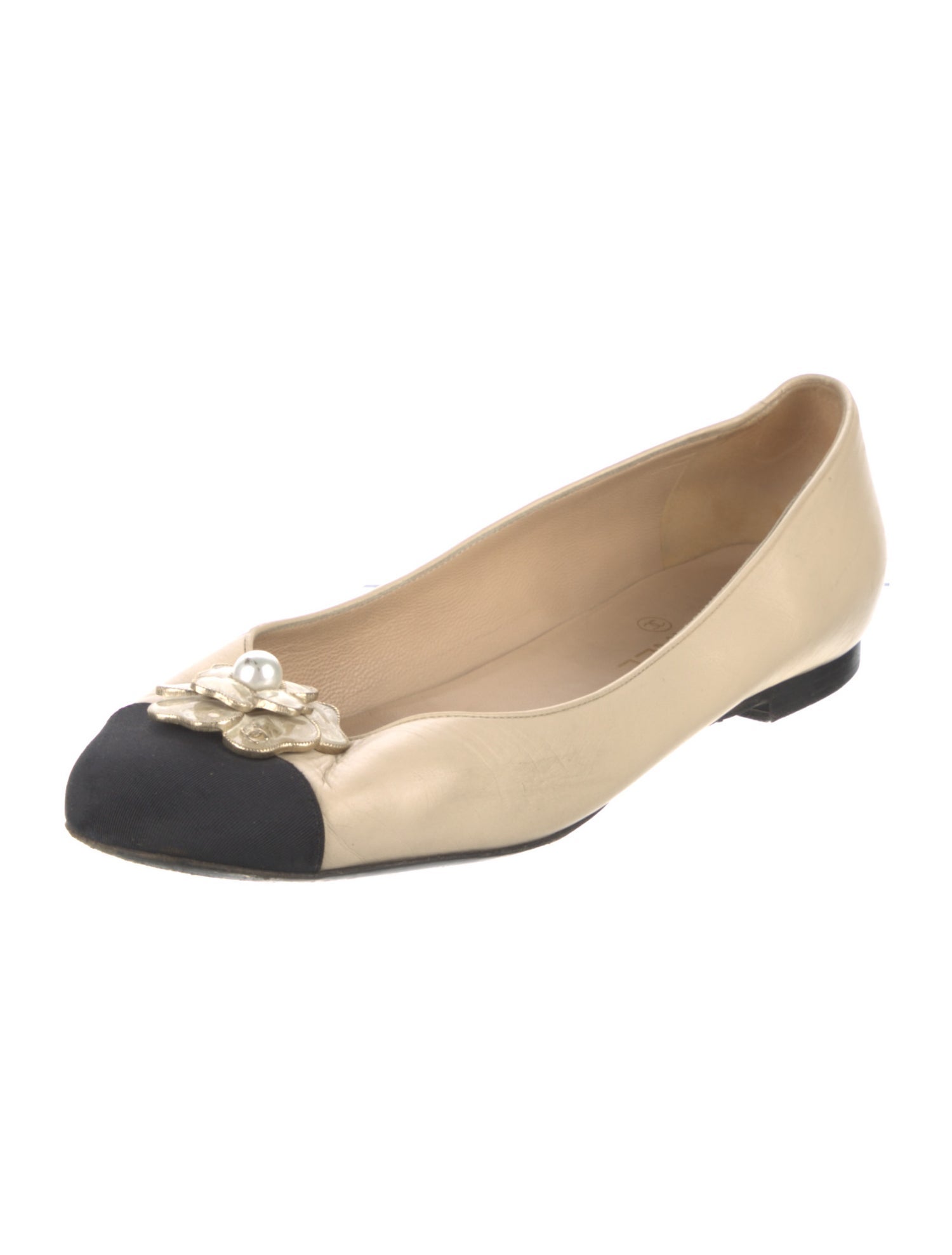 Chanel 2015 Interlocking CC Logo Ballet Flats