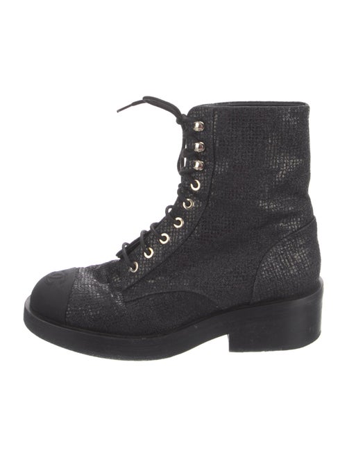 Chanel 2022 Interlocking CC Logo Combat Boots