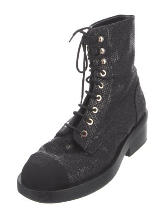 Chanel 2022 Interlocking CC Logo Combat Boots