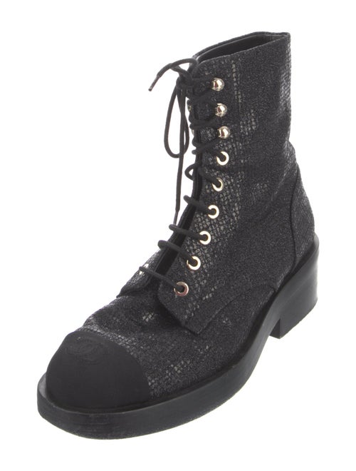 Chanel 2022 Interlocking CC Logo Combat Boots