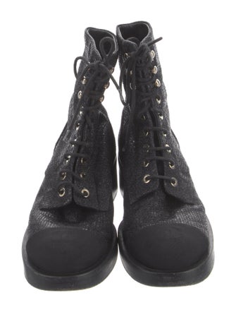 Chanel 2022 Interlocking CC Logo Combat Boots
