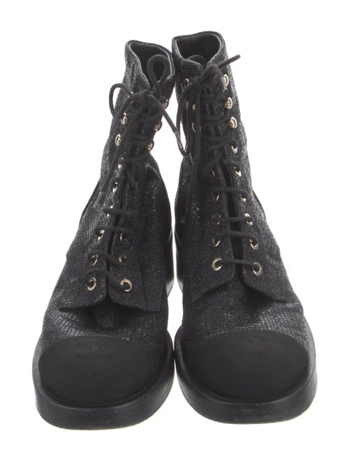 Chanel 2022 Interlocking CC Logo Combat Boots