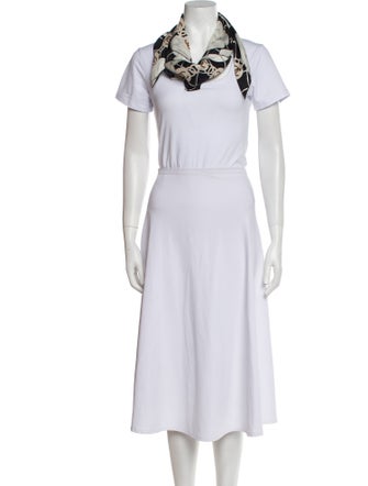 Chanel Camellia CC Square Silk Scarf