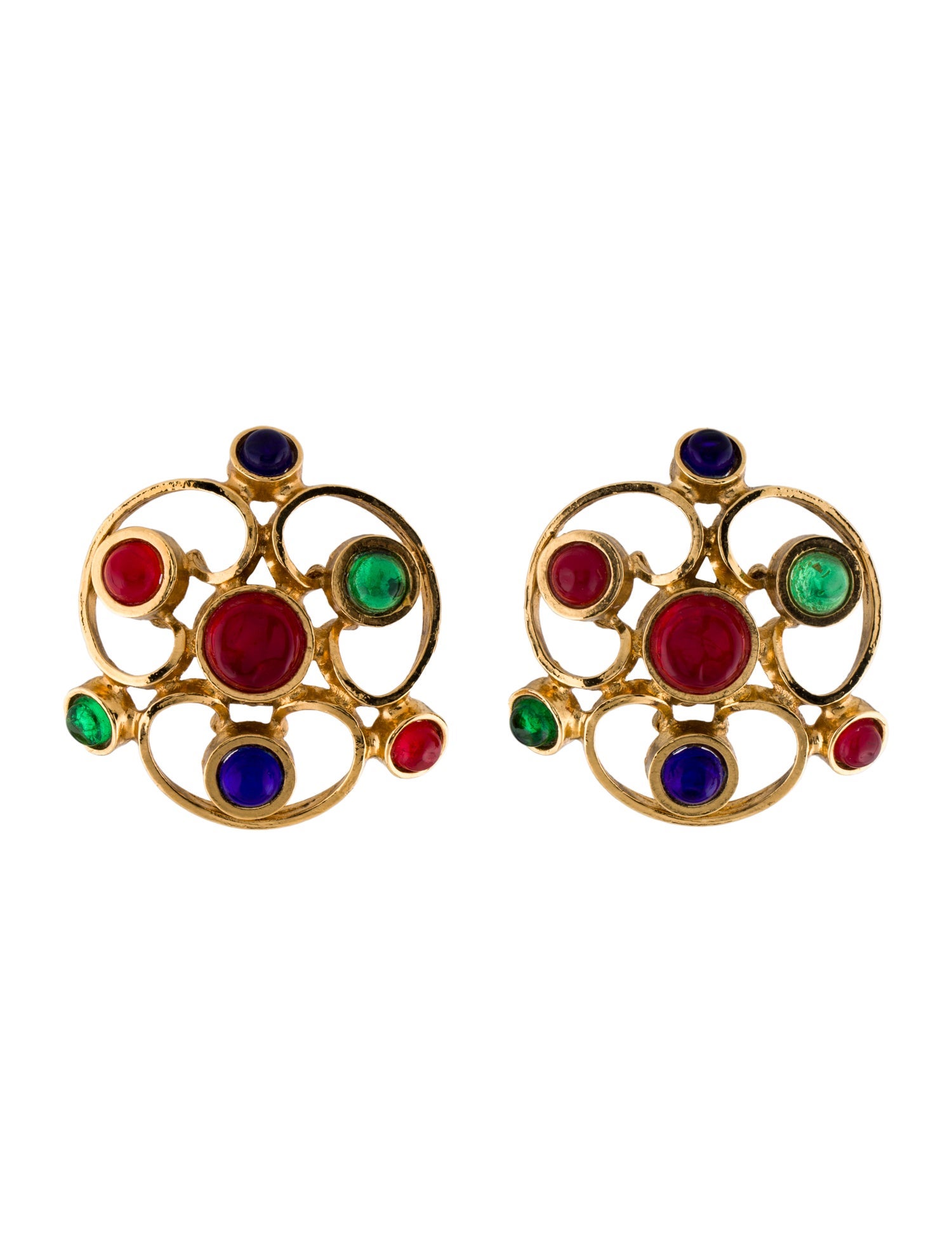 Chanel Vintage Gripoix Clip-On Earrings