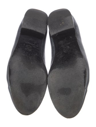 Chanel Interlocking CC Logo Leather Ballet Flats