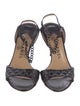 Chanel Vintage Quilted Pattern Slingback Sandals