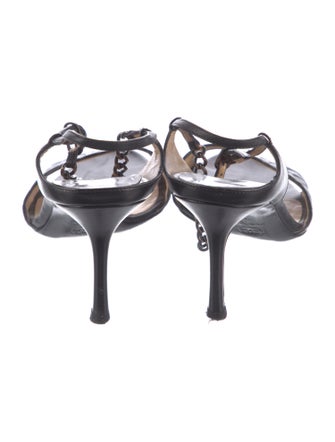 Chanel Vintage Quilted Pattern Slingback Sandals