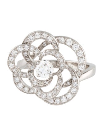 Chanel 18K Diamond Fil de Camelia Ring