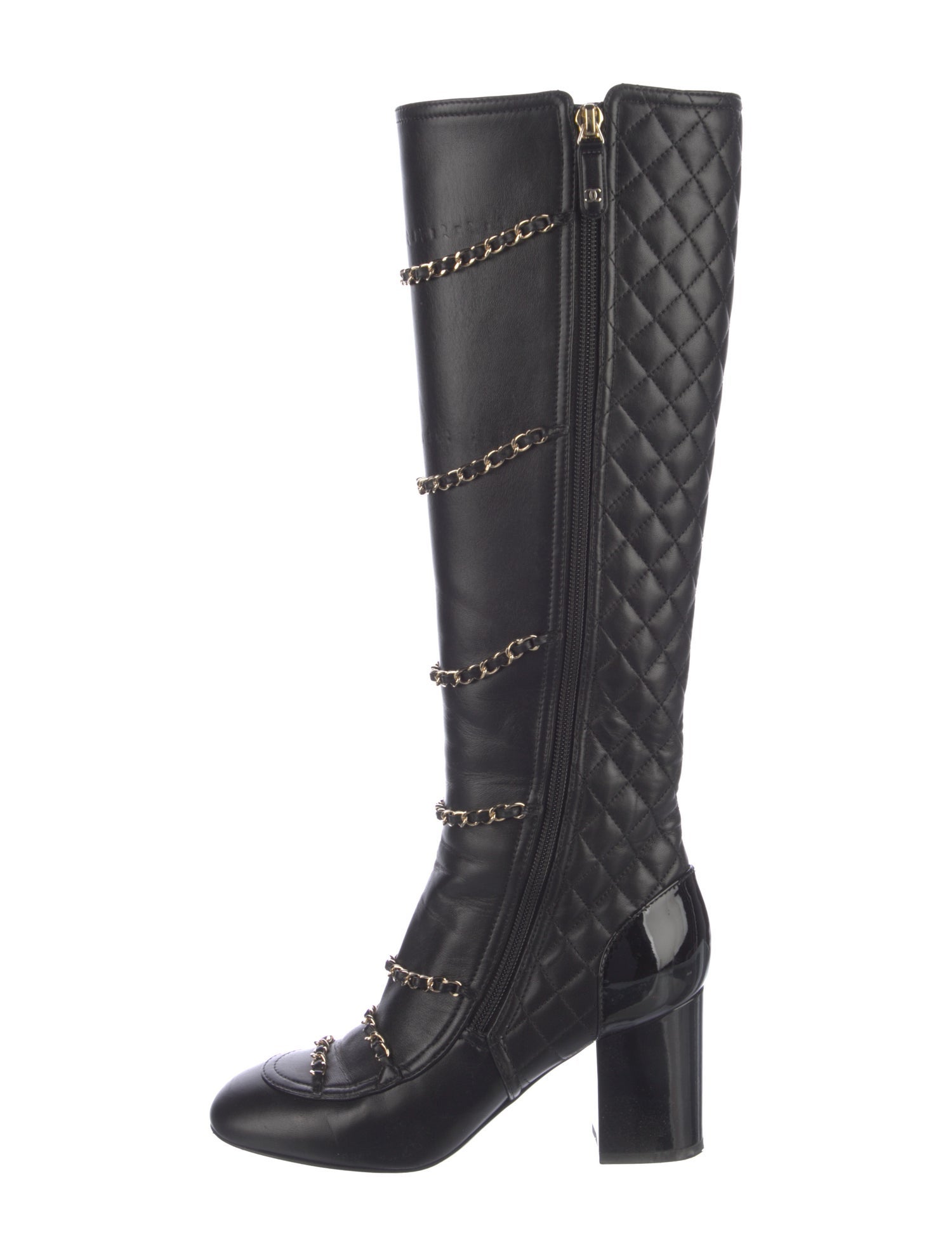 Chanel 2017 Interlocking CC Logo Combat Boots