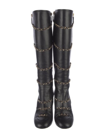 Chanel 2017 Interlocking CC Logo Combat Boots