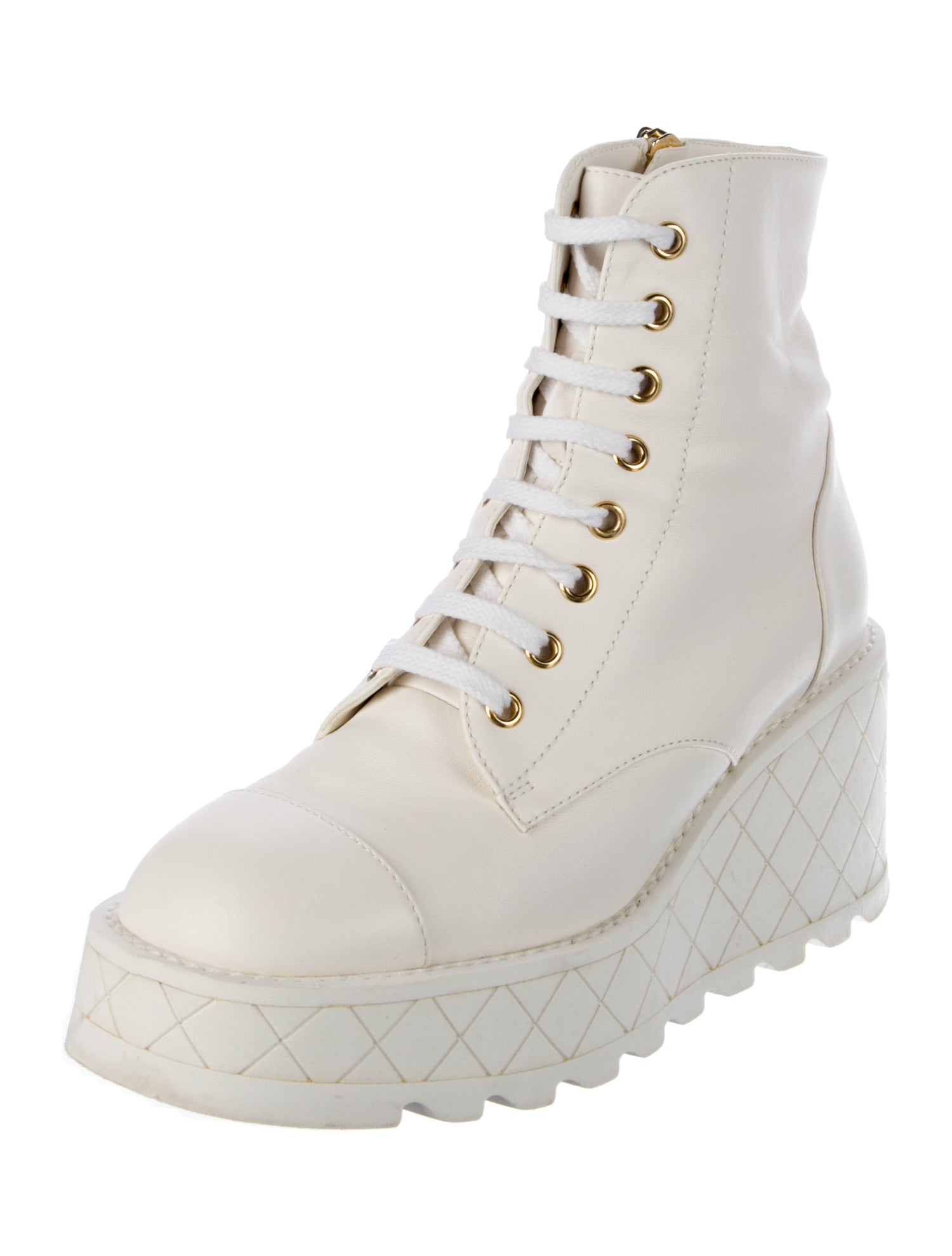 Chanel 2024 Interlocking CC Logo Combat Boots