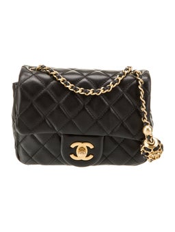 Mini Square Pearl Crush Flap Bag