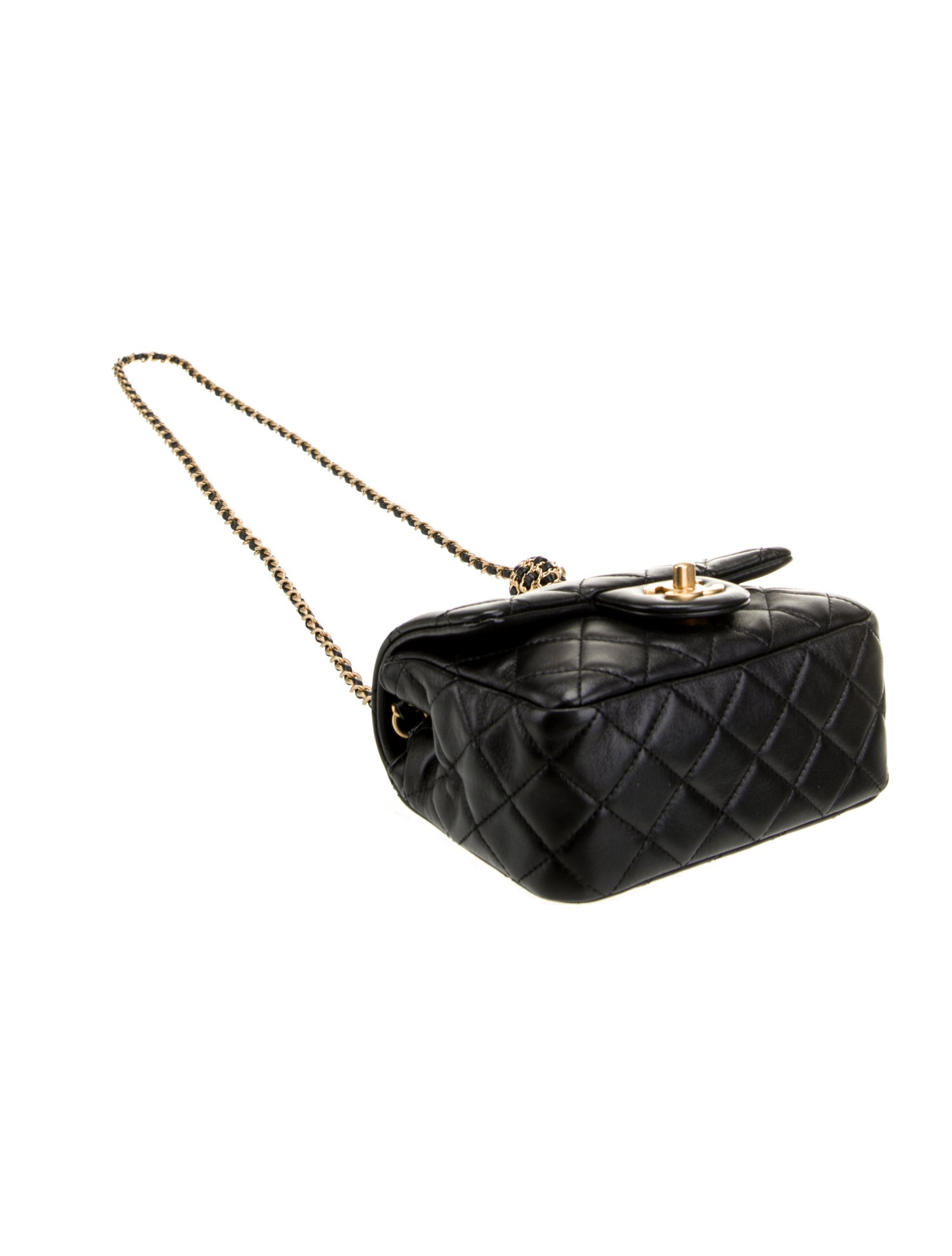 Mini Square Pearl Crush Flap Bag