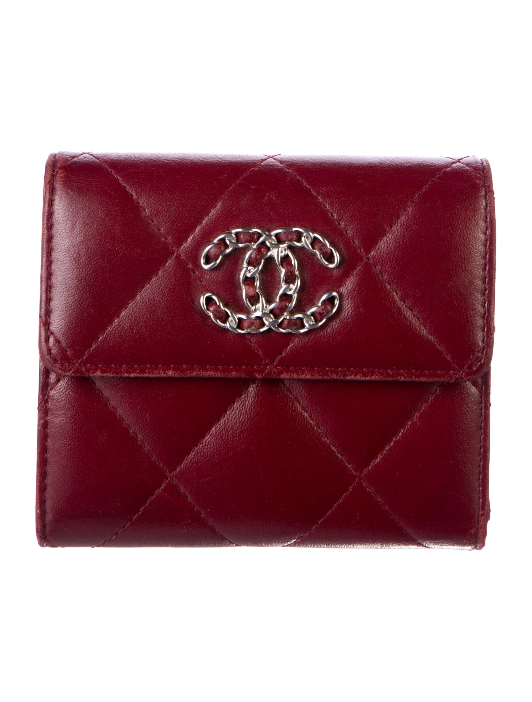 Chanel Interlocking CC Logo Leather Compact Wallet