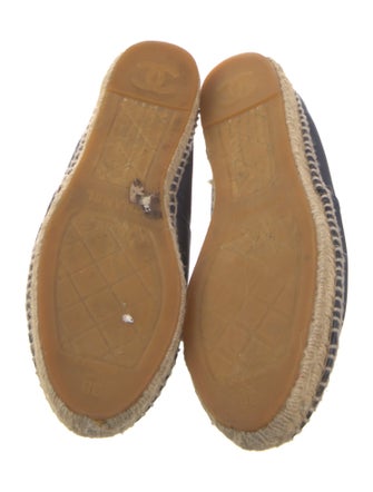 Chanel Interlocking CC Logo Leather Espadrilles