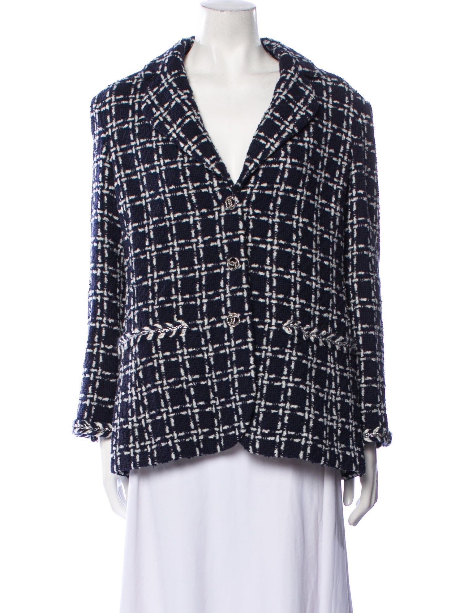 Chanel 2023 Plaid Print Blazer