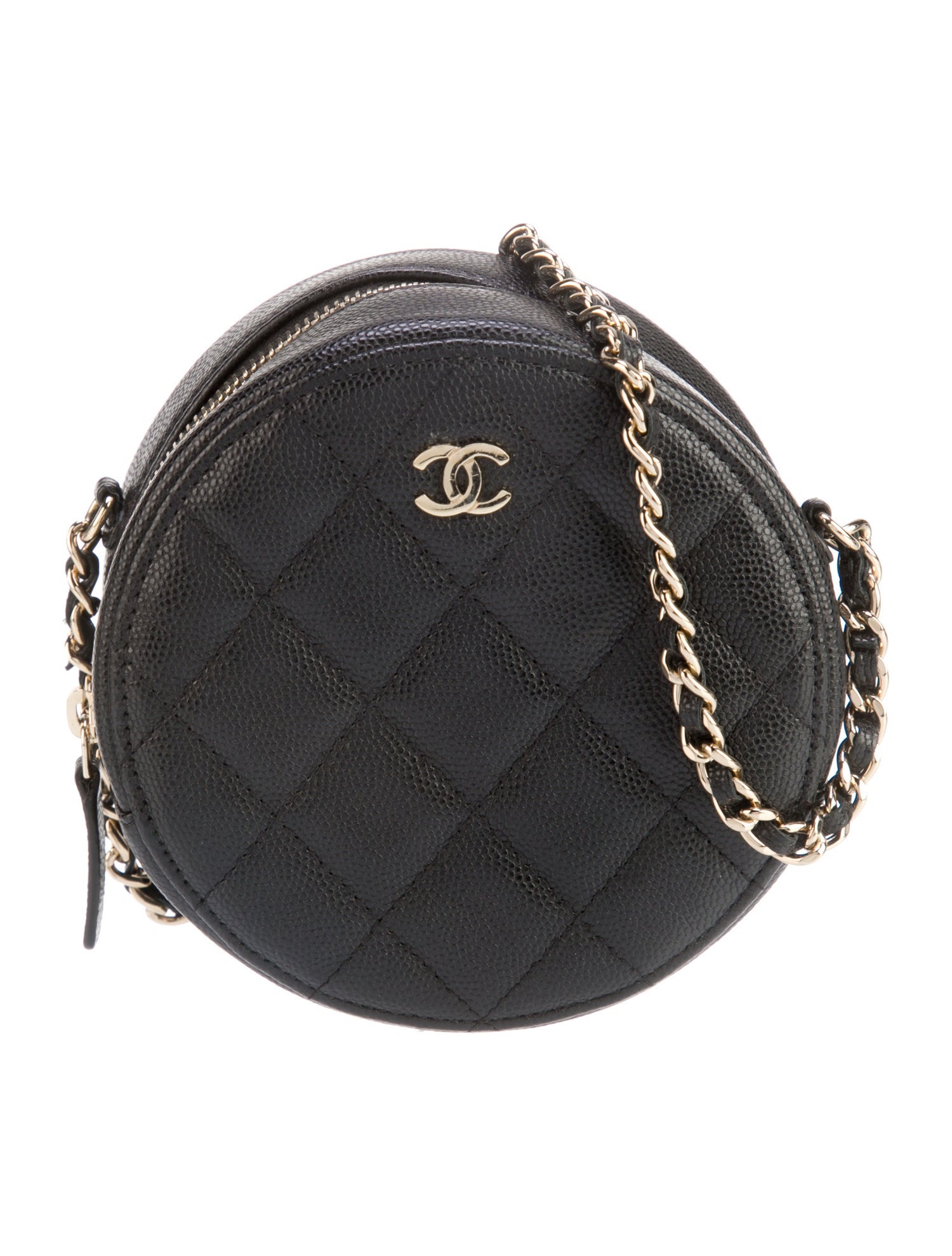Chanel Quilted Round Clutch w/ Chain