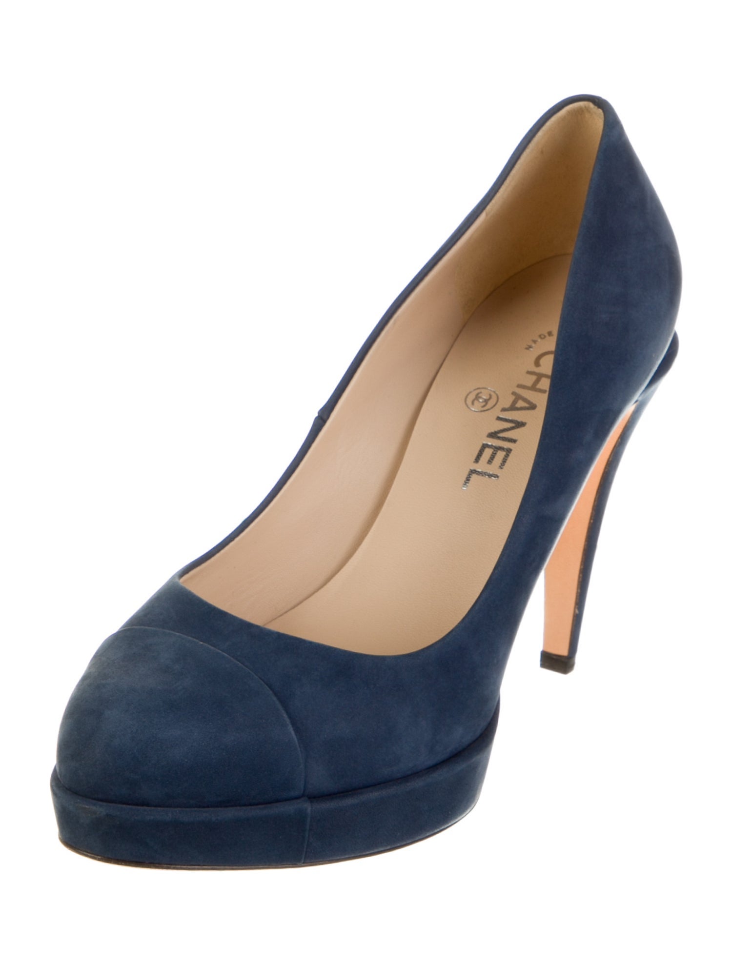 Chanel Interlocking CC Logo Suede Pumps