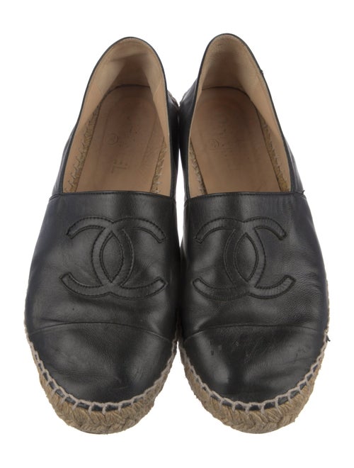 Chanel Interlocking CC Logo Lambskin Espadrilles