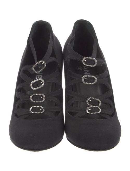 Chanel Quilted Pattern Satin Pumps