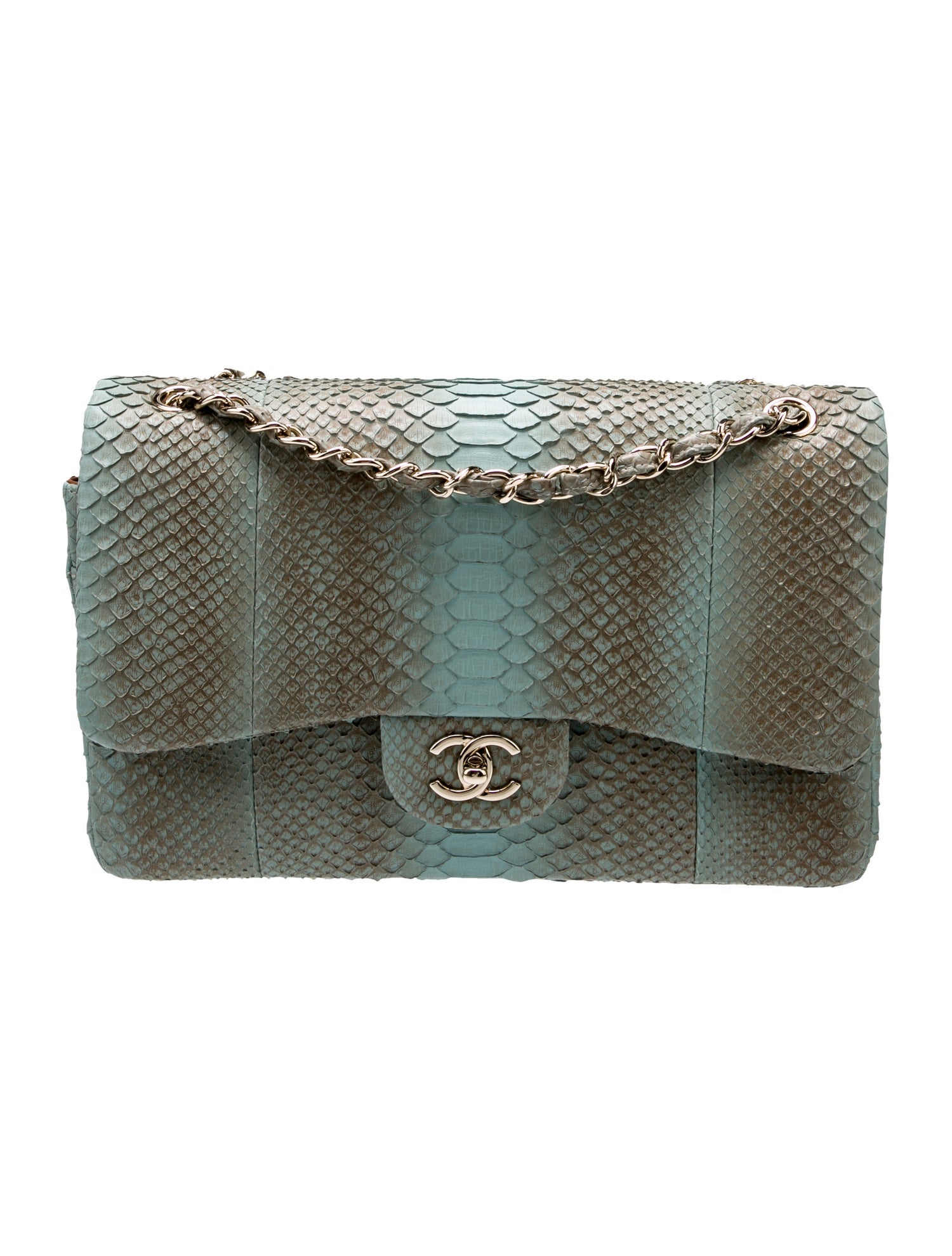 Chanel Python Jumbo Classic Double Flap Bag