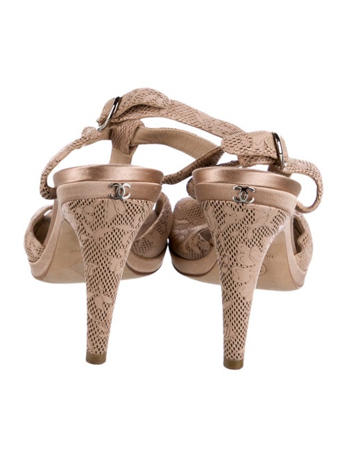 Chanel Interlocking CC Logo Leather T-Strap Sandals