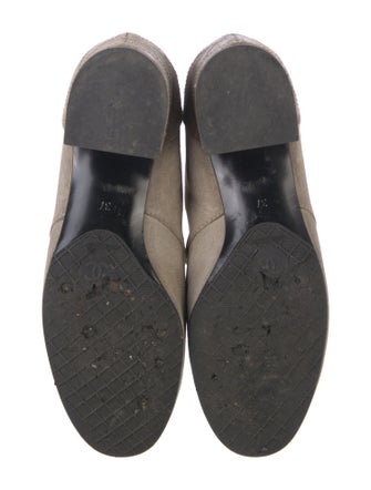 Chanel Quilted Pattern Suede Lace-Up Boots