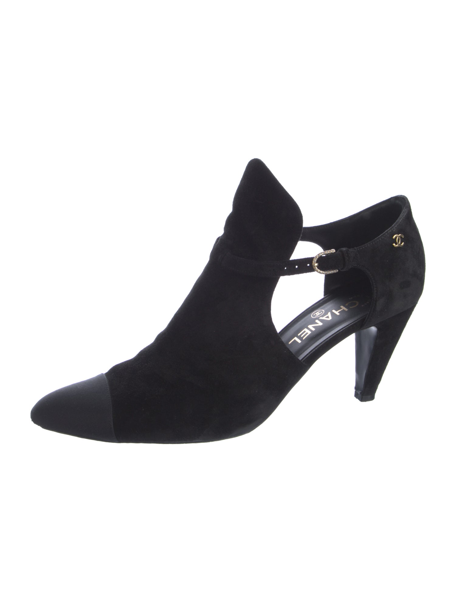 Chanel Interlocking CC Logo Suede Boots