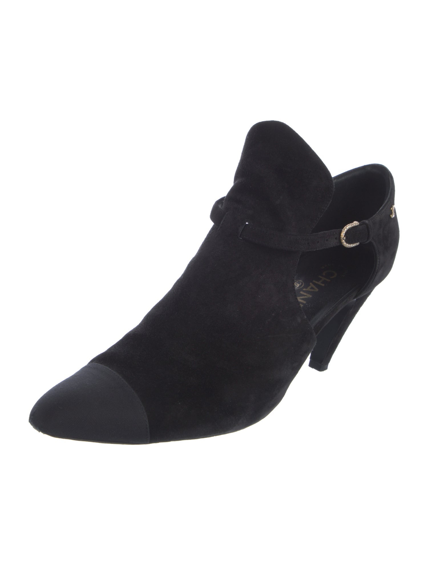 Chanel Interlocking CC Logo Suede Boots