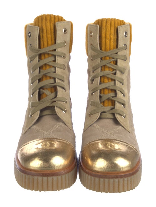 Chanel 2020 Interlocking CC Logo Combat Boots