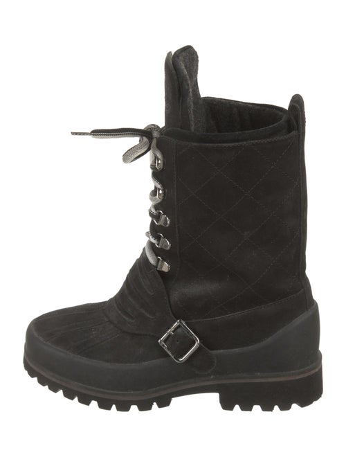 Chanel Suede Combat Boots