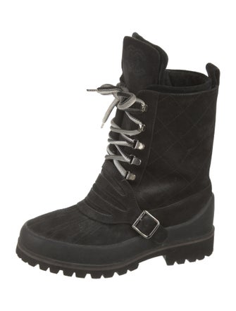 Chanel Suede Combat Boots