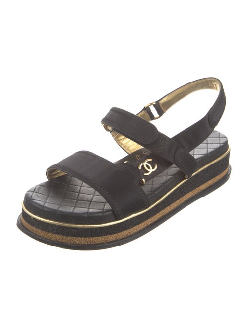 Chanel 2022 Interlocking CC Logo Slingback Sandals