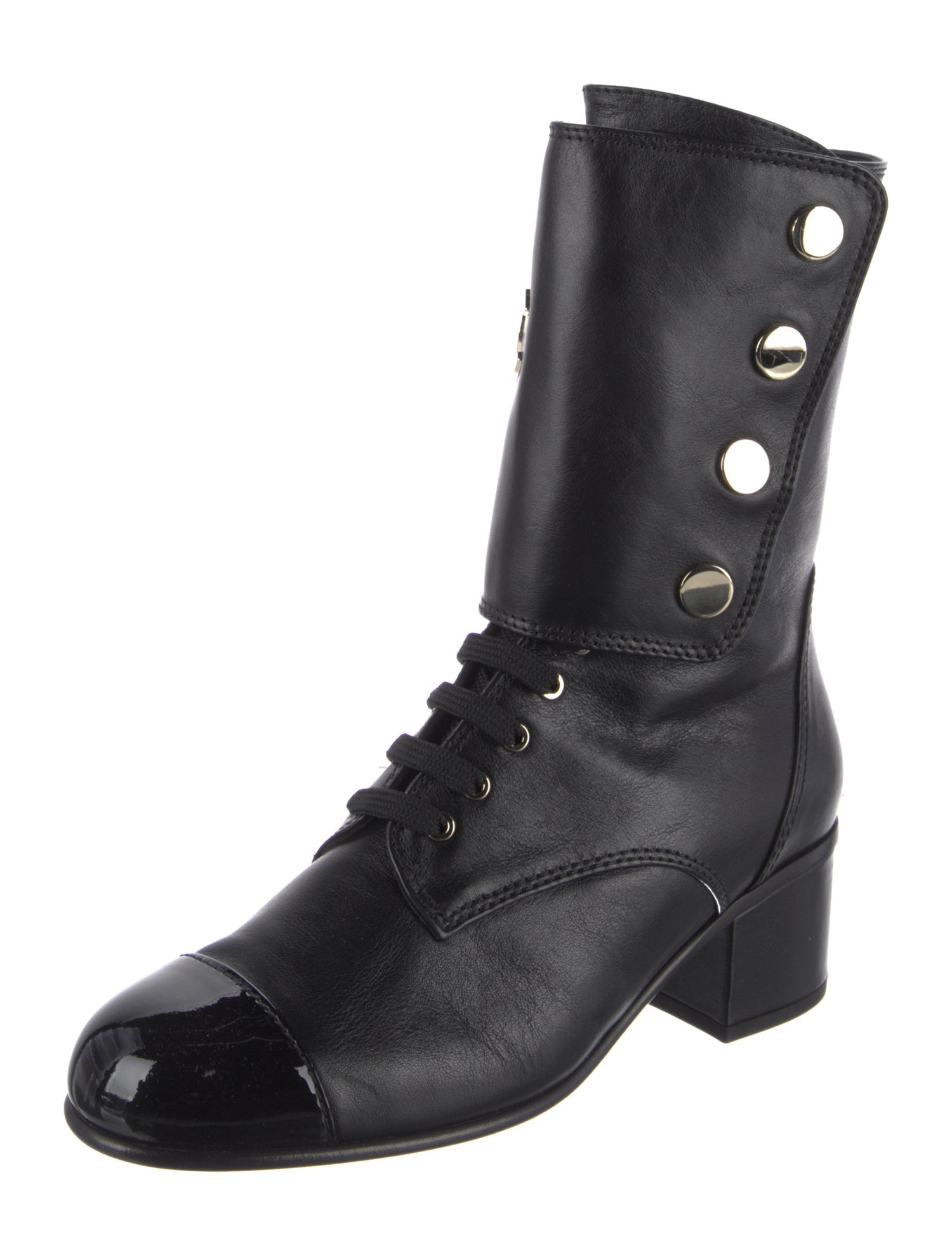 Chanel 2019 Interlocking CC Logo Combat Boots