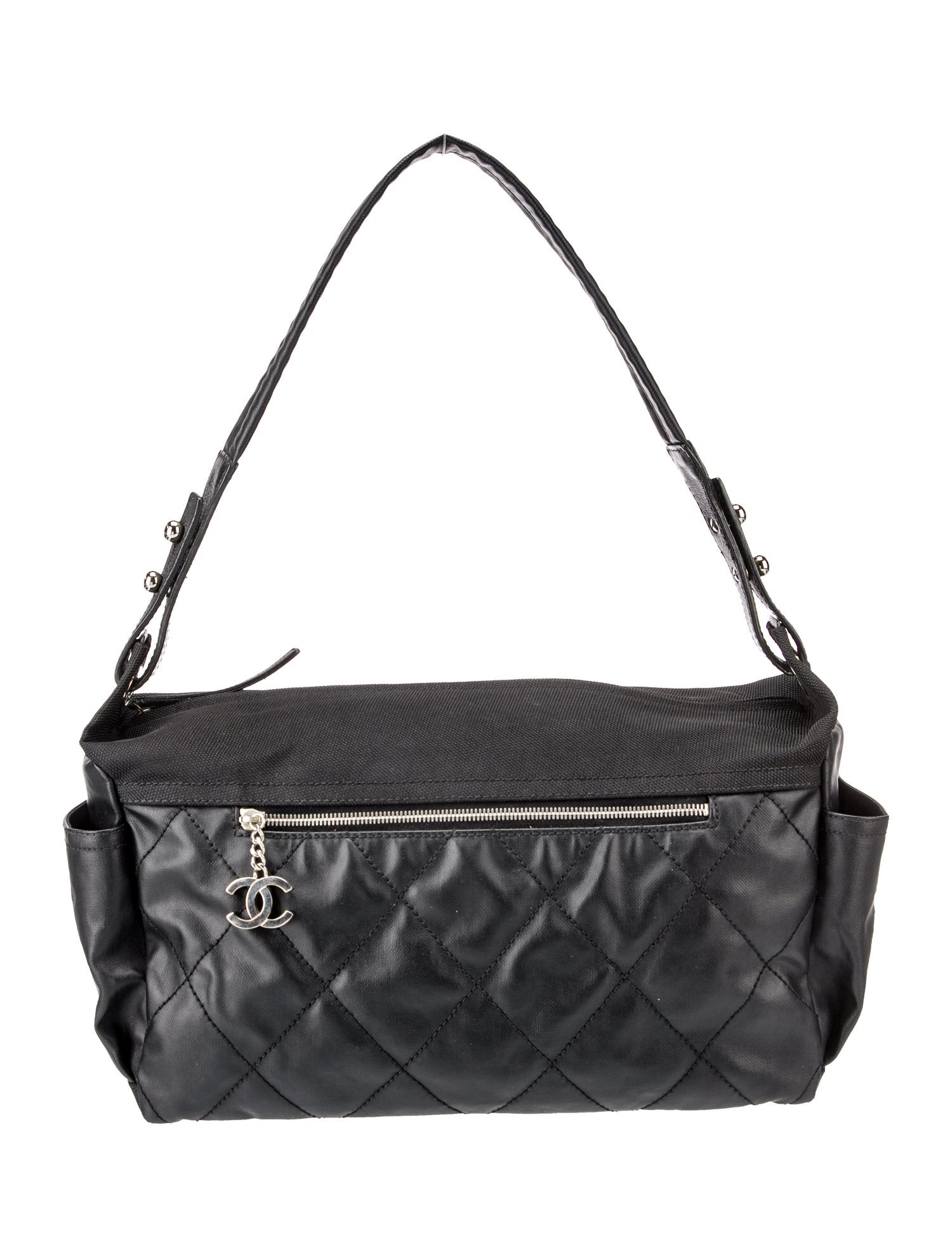 ♦CHANEL♦Paris-Biarritz Hobo CHANEL Coated Canvas Paris Biarritz Hobo Black 1215003